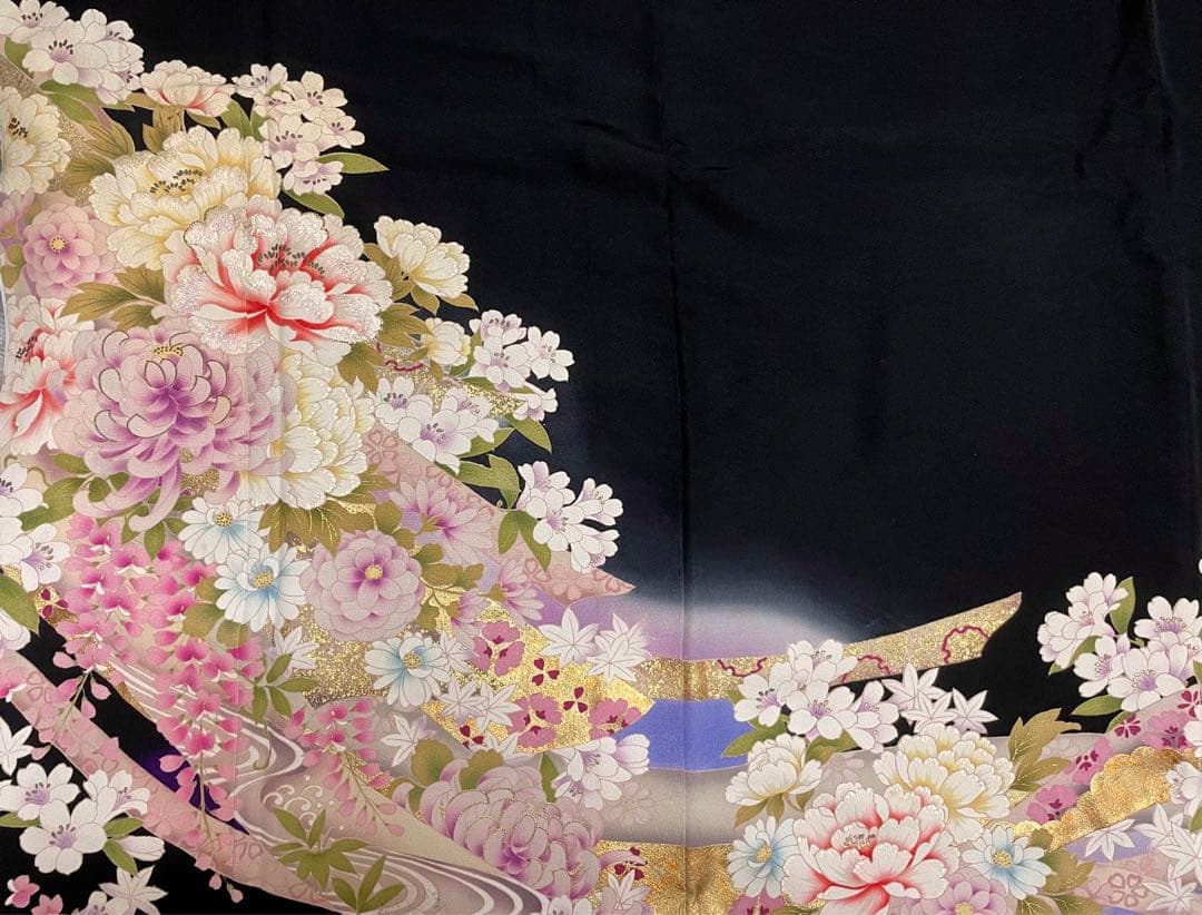 黒留袖 着物リメイク用 素材 ハンドメイド まとめ売り！