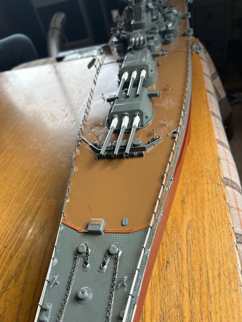 超戦艦大和長さ1315mm巾200mm超精密加工品細部まで見て下さい。(完成品)