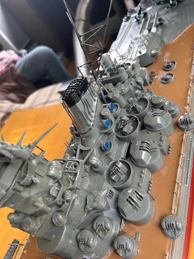 超戦艦大和長さ1315mm巾200mm超精密加工品細部まで見て下さい。(完成品)