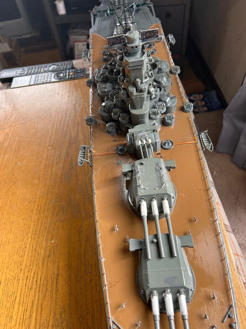 超戦艦大和長さ1315mm巾200mm超精密加工品細部まで見て下さい。(完成品)
