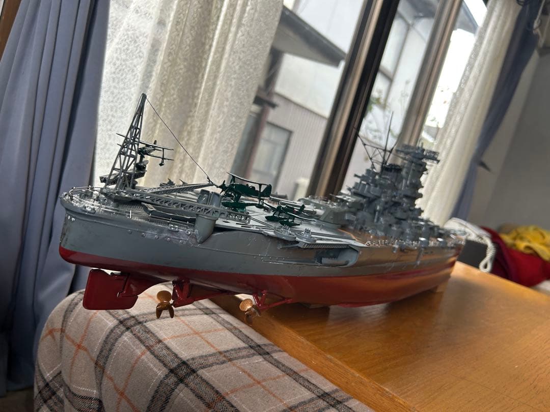 超戦艦大和長さ1315mm巾200mm超精密加工品細部まで見て下さい。(完成品)