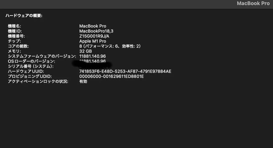 MacBook Pro M1pro 32gb 1tb 14インチ箱あり充電器あり