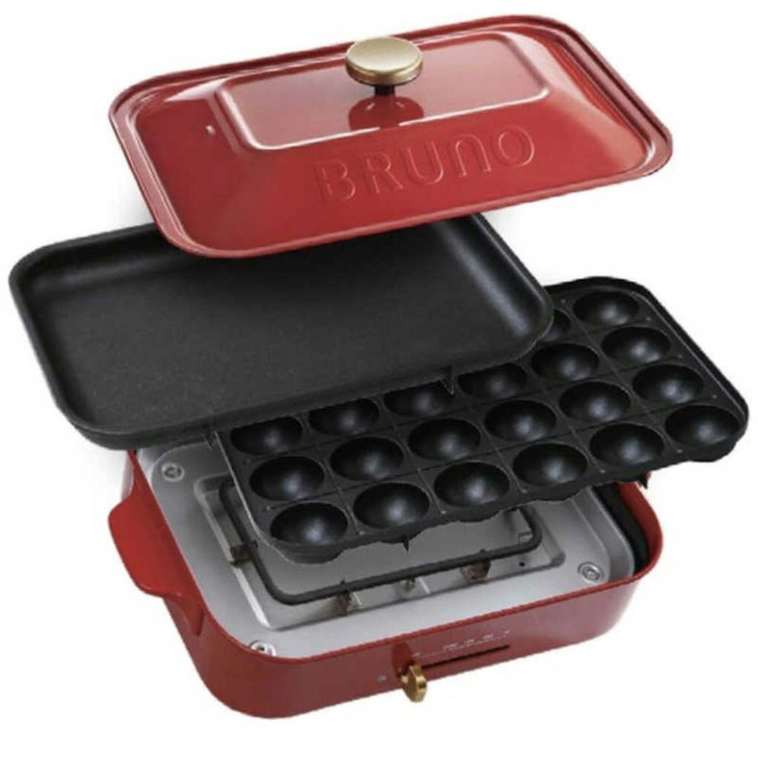 新品 BRUNO コンパクトホットプレート BOE021 赤 レッド ブルーノ