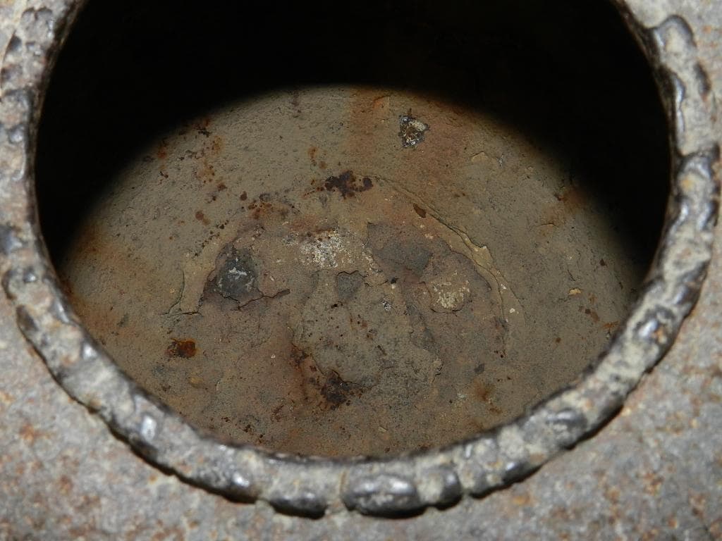 O18値下品 茶￼道具 江戸期 小槌環付き形 俵形白肌鐵地 亀摘み蓋