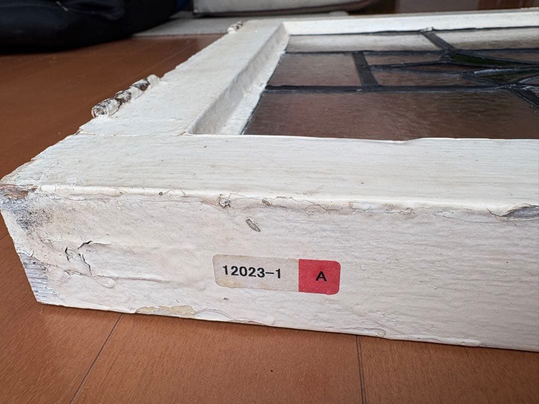 英国アンティーク ステンドグラス 窓枠付きパネル｜イギリス製｜店舗什器・DIY