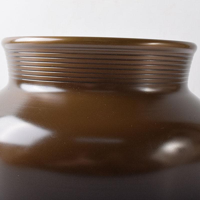 茶道具　釜師　川邊憲一(三代庄造)造　唐銅　口糸目　建水　共箱　N　R8397