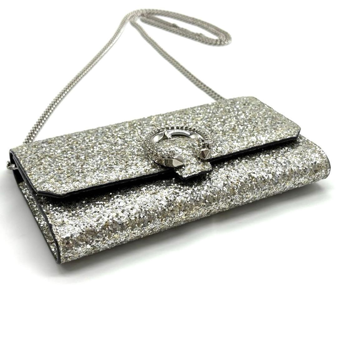 美品！正規品 ジミーチュウ グリッター チェーンバッグ ミニショルダー クラッチ