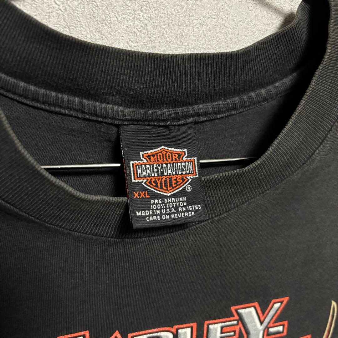 Harley Davidson red fire flamered Tシャツ