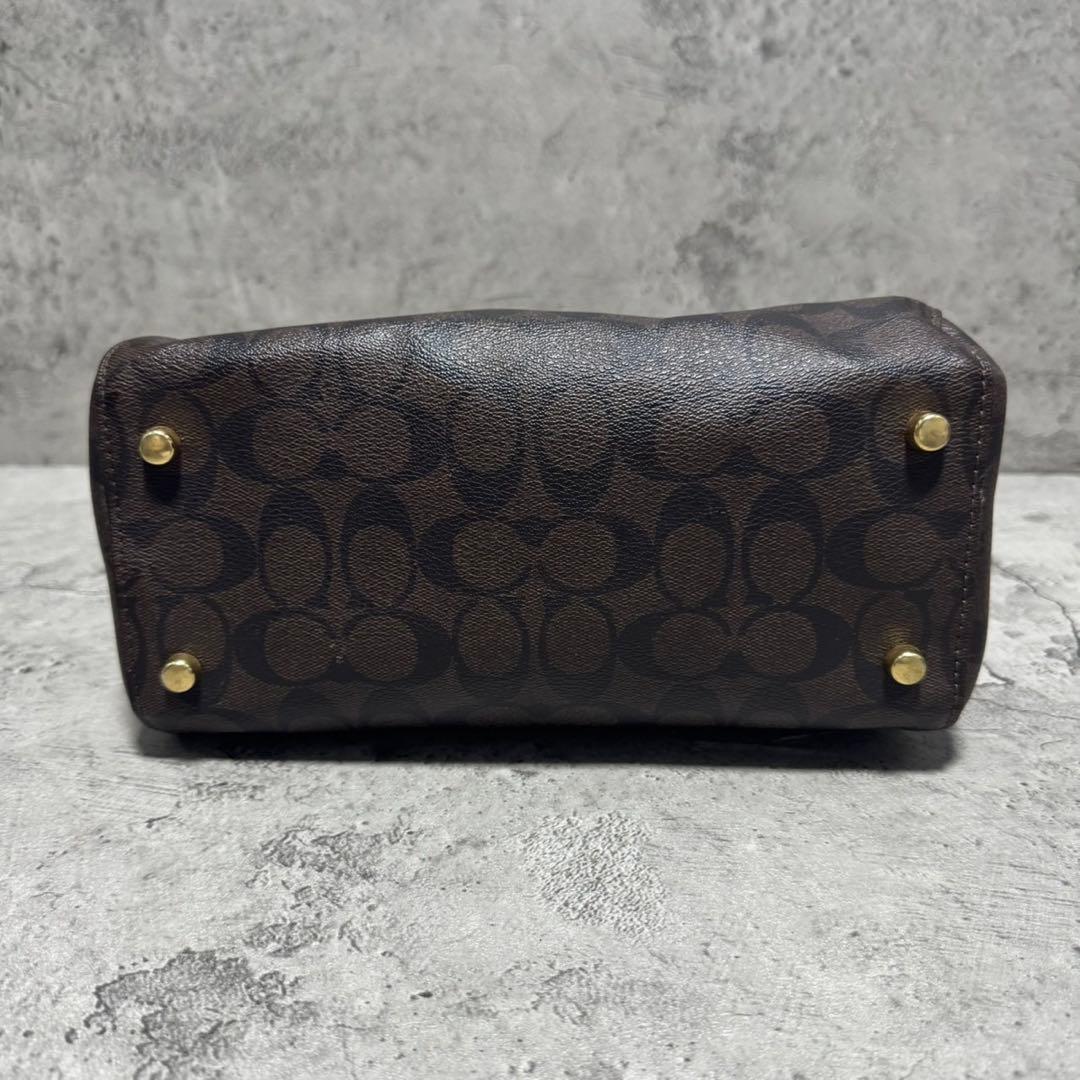 極美品✨️コーチ 2way ボストンバッグ PVC レザー シグネチャー 茶 赤