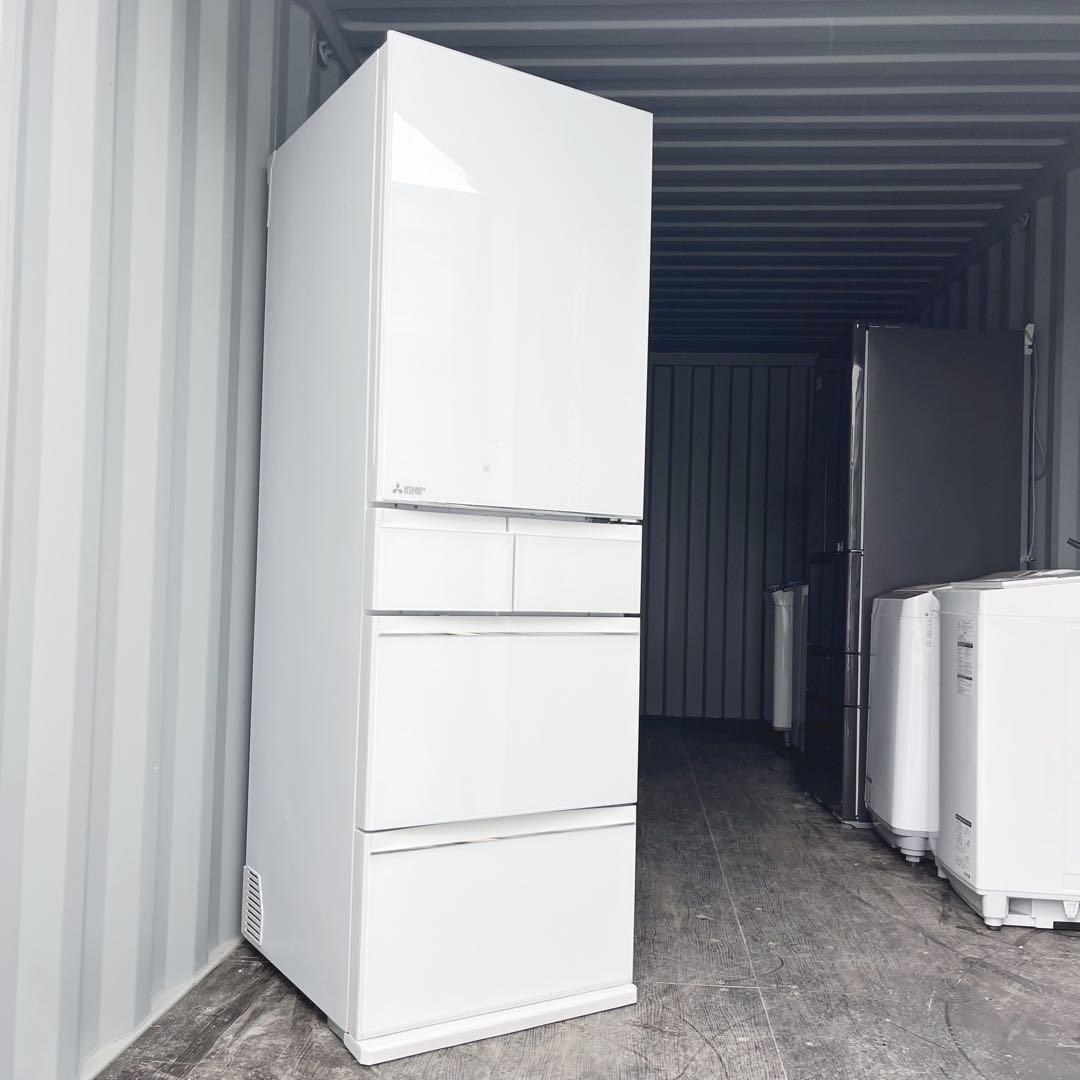 39取付無料！三菱ワイドチルドルーム搭載おしゃれホワイトインテリア5ドア冷蔵庫