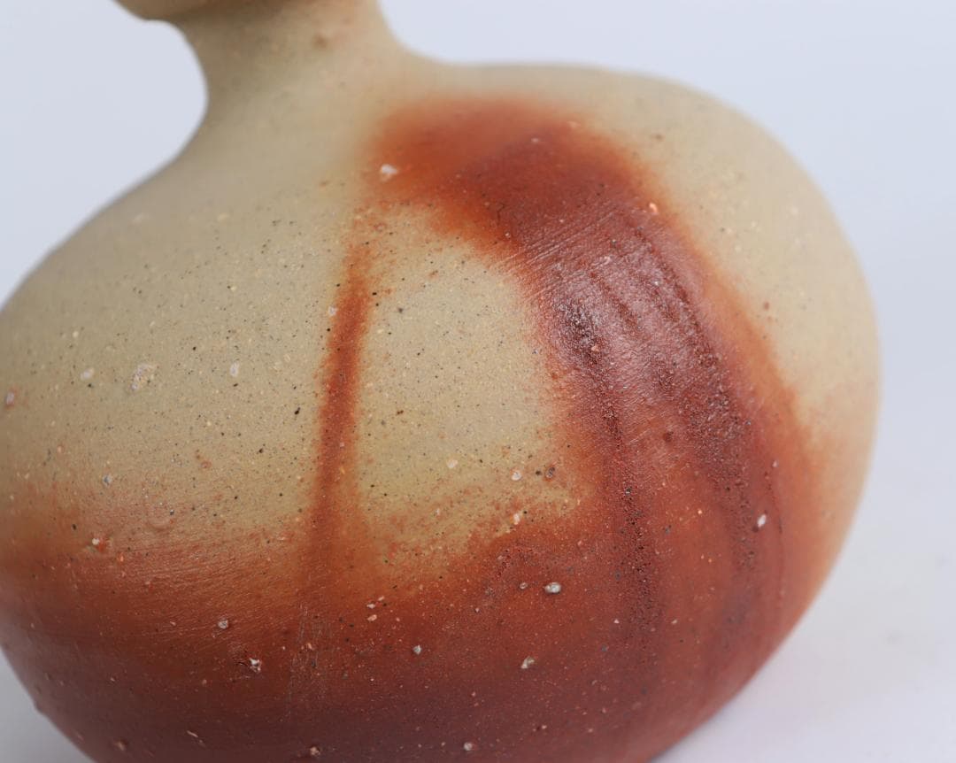 人間国宝 伊勢崎淳 蕪花生 備前 共箱　花入