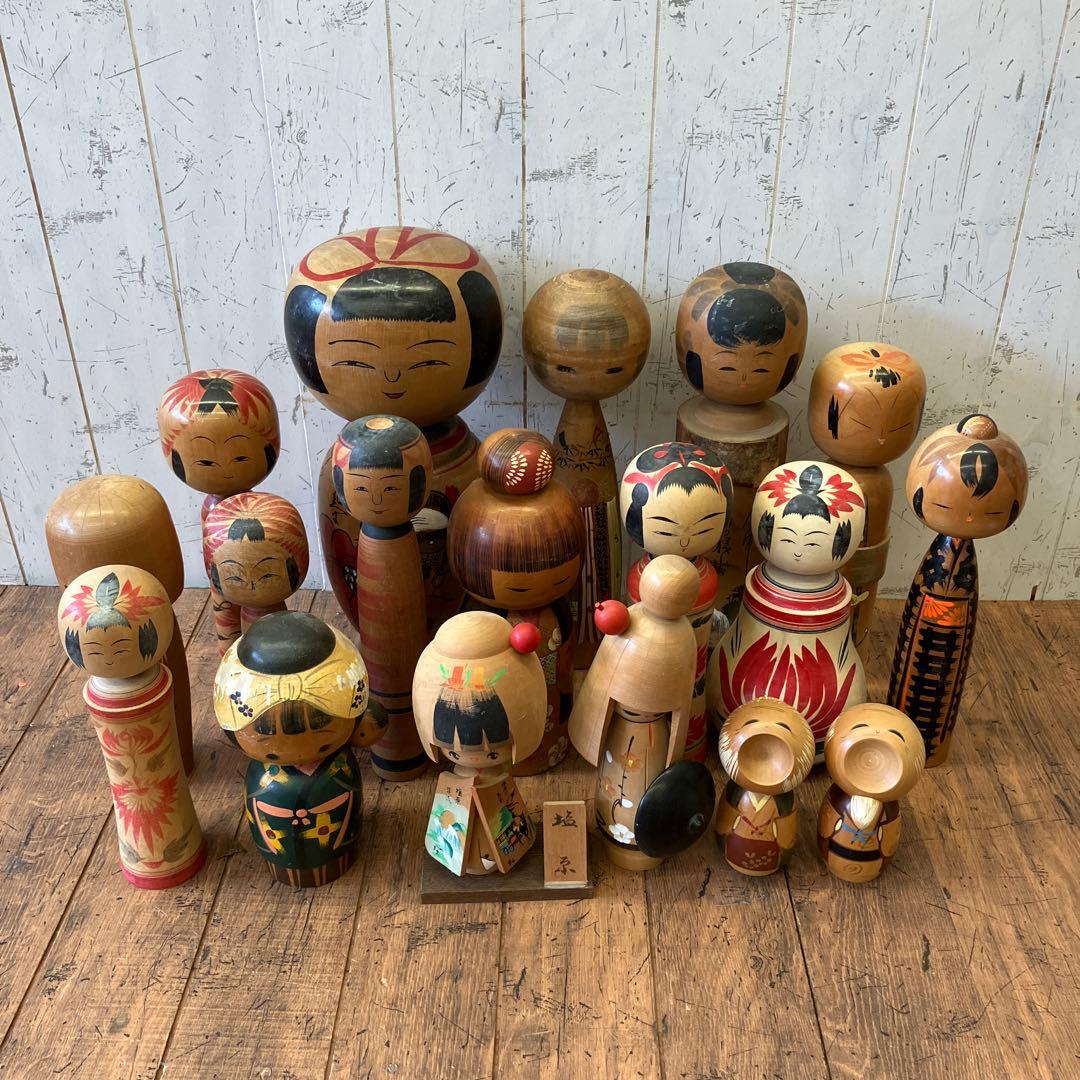 昭和レトロ 伝統的な木製こけしコレクション こけし 小芥子 まとめ売り 置物