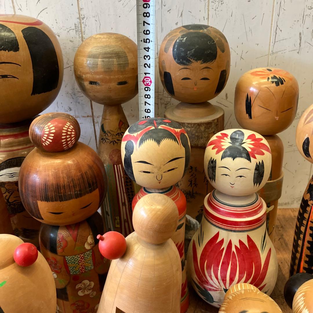 昭和レトロ 伝統的な木製こけしコレクション こけし 小芥子 まとめ売り 置物