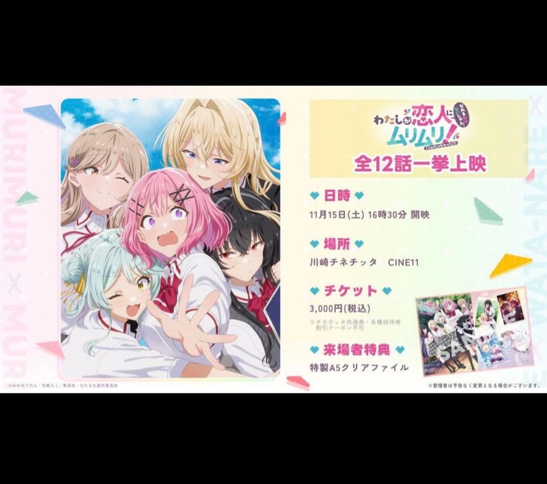 わたなれ 一挙上映 来場者特典 A5クリアファイル