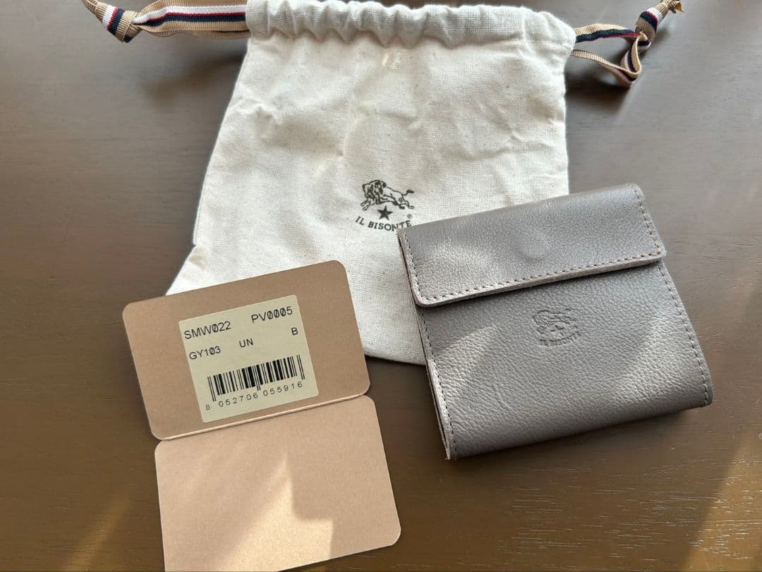 IL BISONTE 二つ折り財布 グレー SMW022