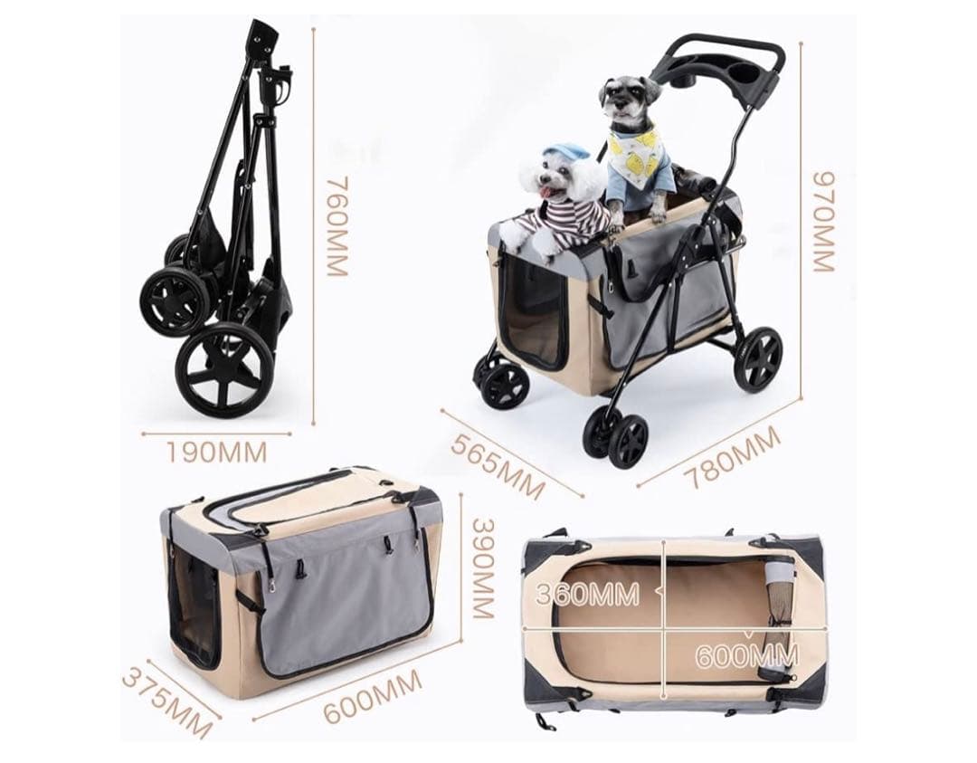 Pandaloli ペットカート 犬 バギー