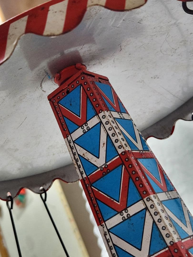 レトロ ブリキ玩具 日本製 メリーゴーランド ネジ式 ATC アサヒ玩具 動作品