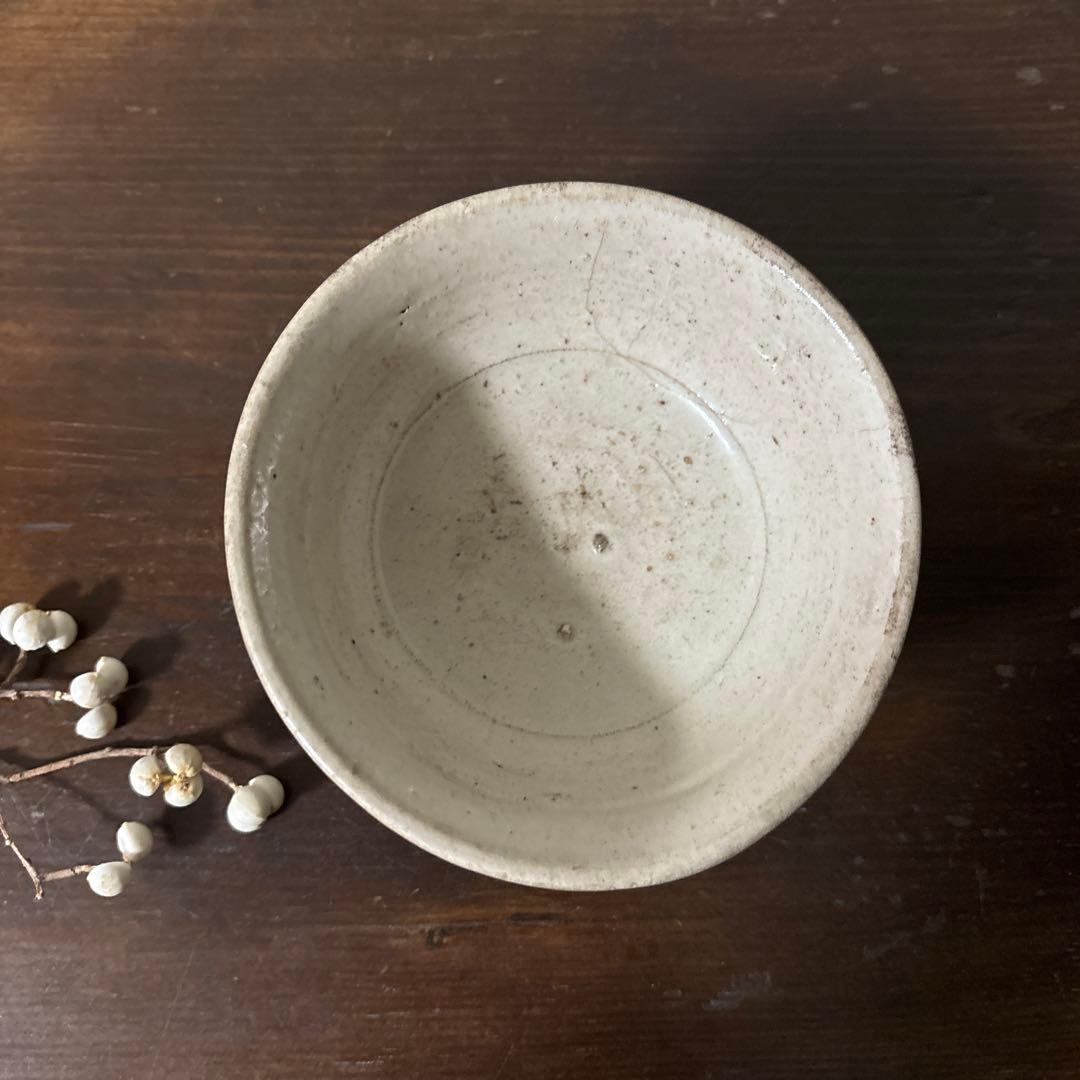 李朝小鉢　堅手　白磁　小服茶碗　大盃　韓国アンティーク　古道具　古民芸　古陶磁