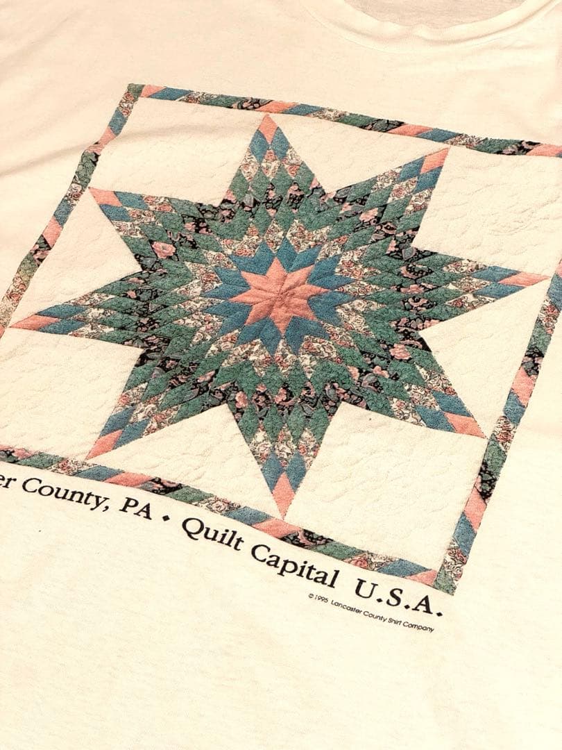 アーミッシュキルト ヴィンテージTシャツ アート幾何学フラクタル ダリエッシャー