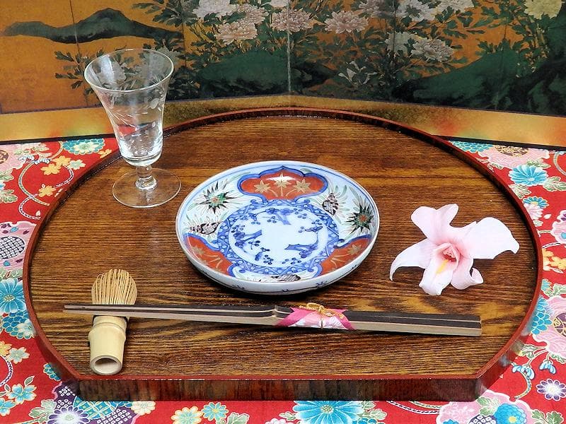 古伊万里　色絵　窓絵　貝の図　４寸皿　５枚　A137AS-CYs