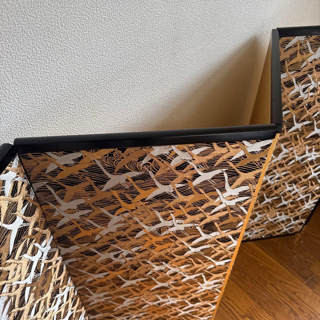 屏風 小屏風 琳派 青海波 群鶴図 京都 西陣織 和モダン