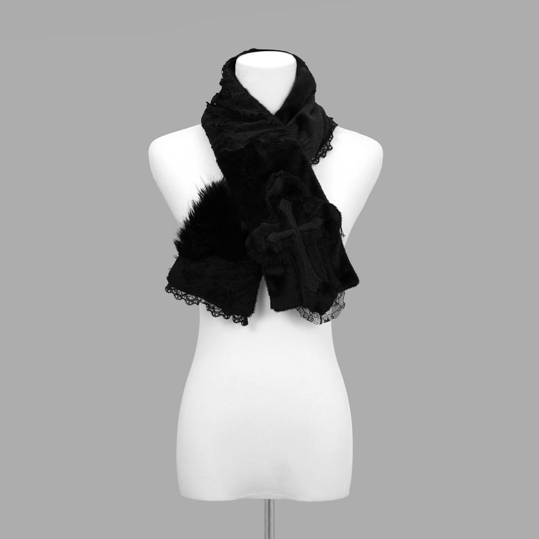 DimMoire【ディムモアール】十字の誓いつぎはぎマフラー/Black 新品