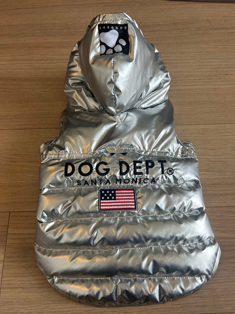 DOG DEPT シルバー フード付きダウンジャケット