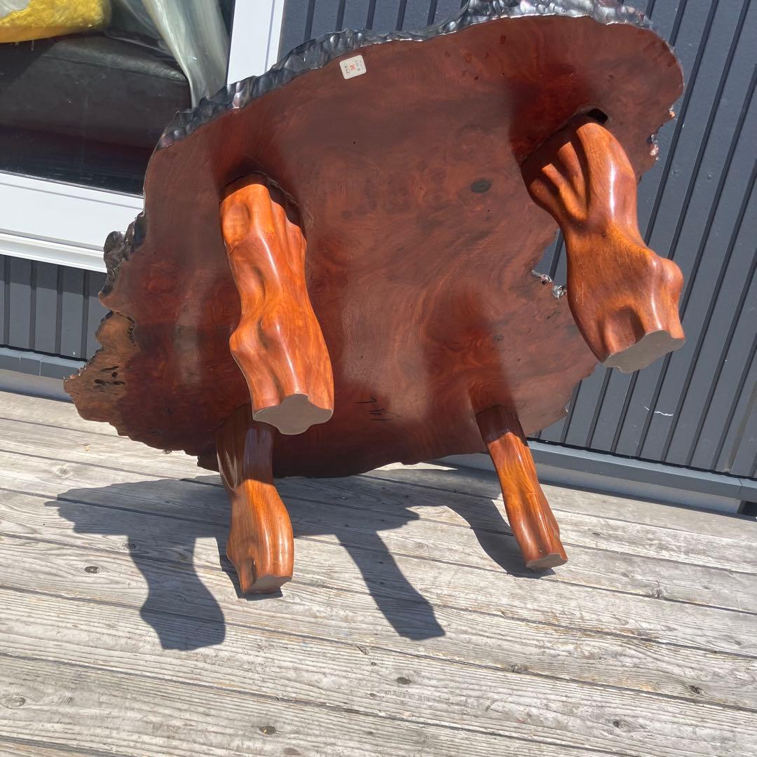 昭和レトロ 銘木 花梨 一枚板 大型座卓 センターテーブル サイドテーブル