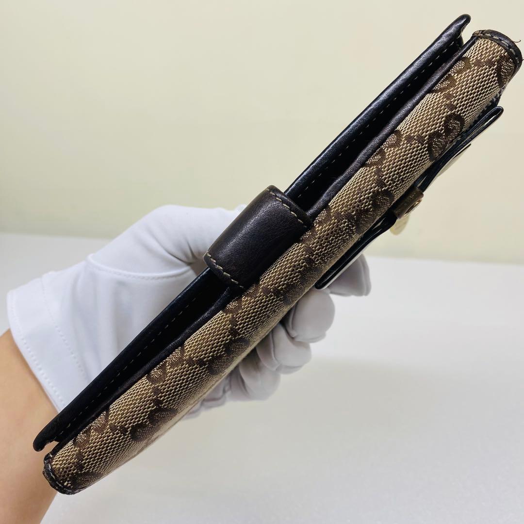 【希少】GUCCI GGキャンバス　グッチョリ　チワワ　Wホック　長財布