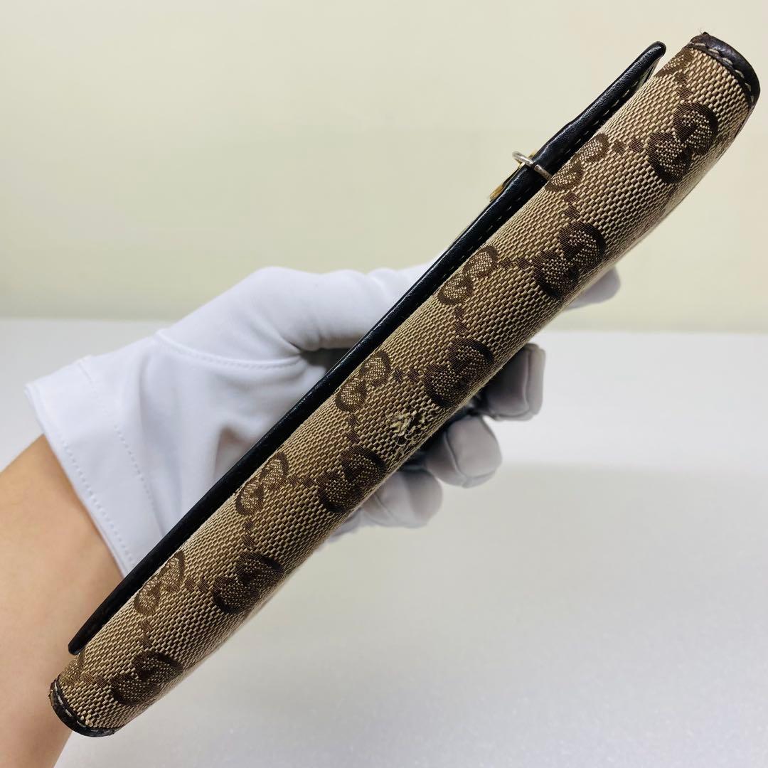 【希少】GUCCI GGキャンバス　グッチョリ　チワワ　Wホック　長財布