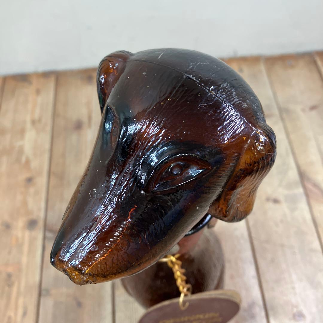 D-4 ② ヴィンテージ ダックスフント ダキャンタ デカンタ アンバーガラス