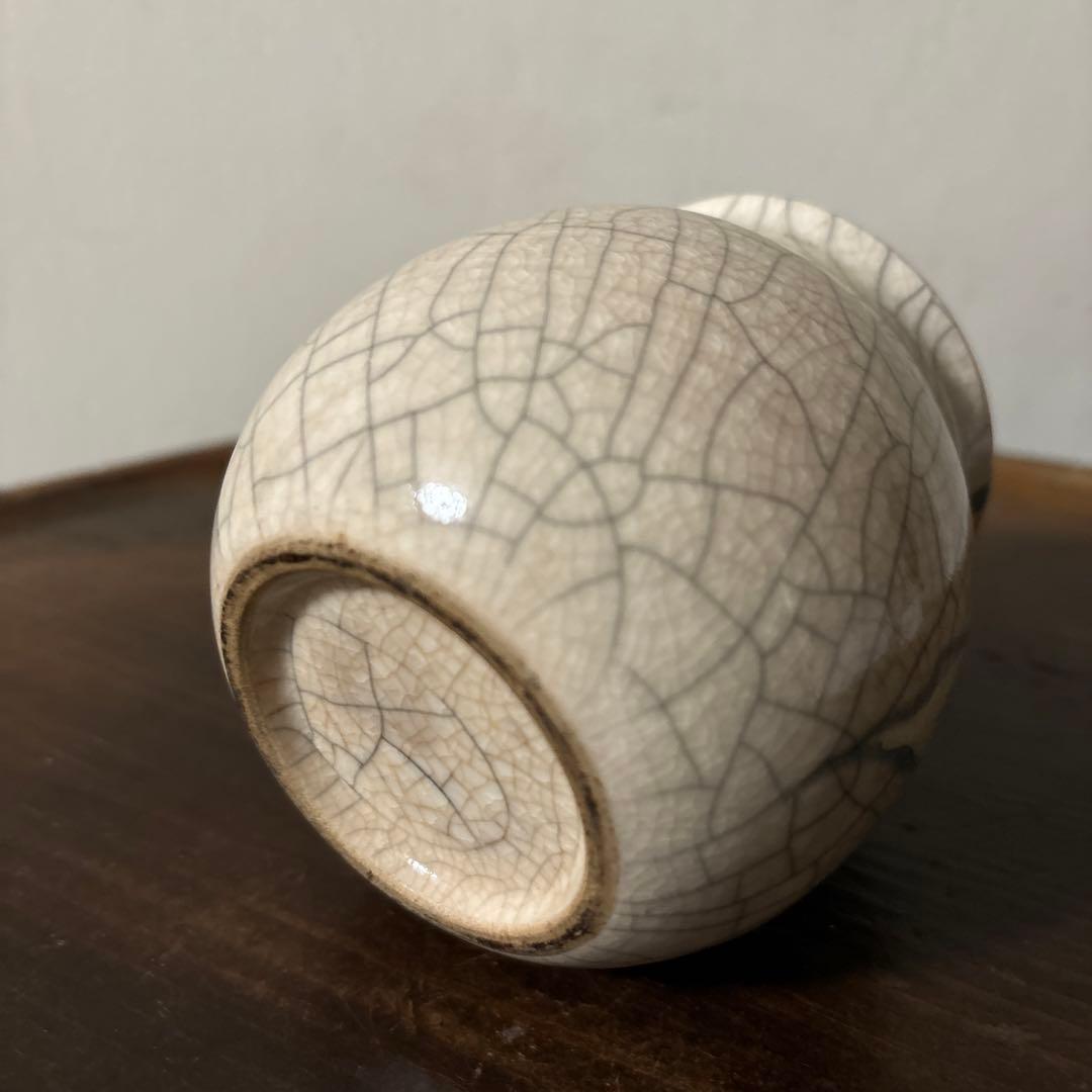 古い笹絵哥釉の器　花入れ　アンティーク　骨董　古道具　唐物　中国古玩　検:李朝