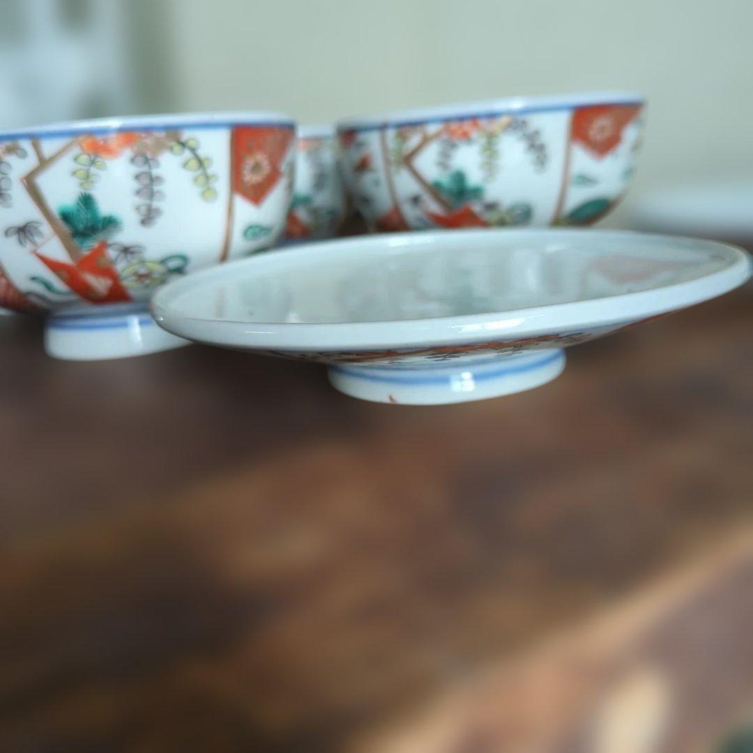 骨董 伊万里 古伊万里 蓋付茶碗 茶碗 煮物碗 お雑煮 蓋付 5つ〜