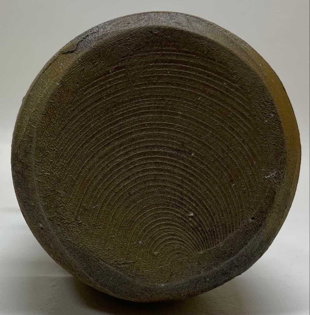 人間国宝　藤原雄　備前掛花入　共箱(四方桟盛蓋）　　　　　　　　 　　　f311