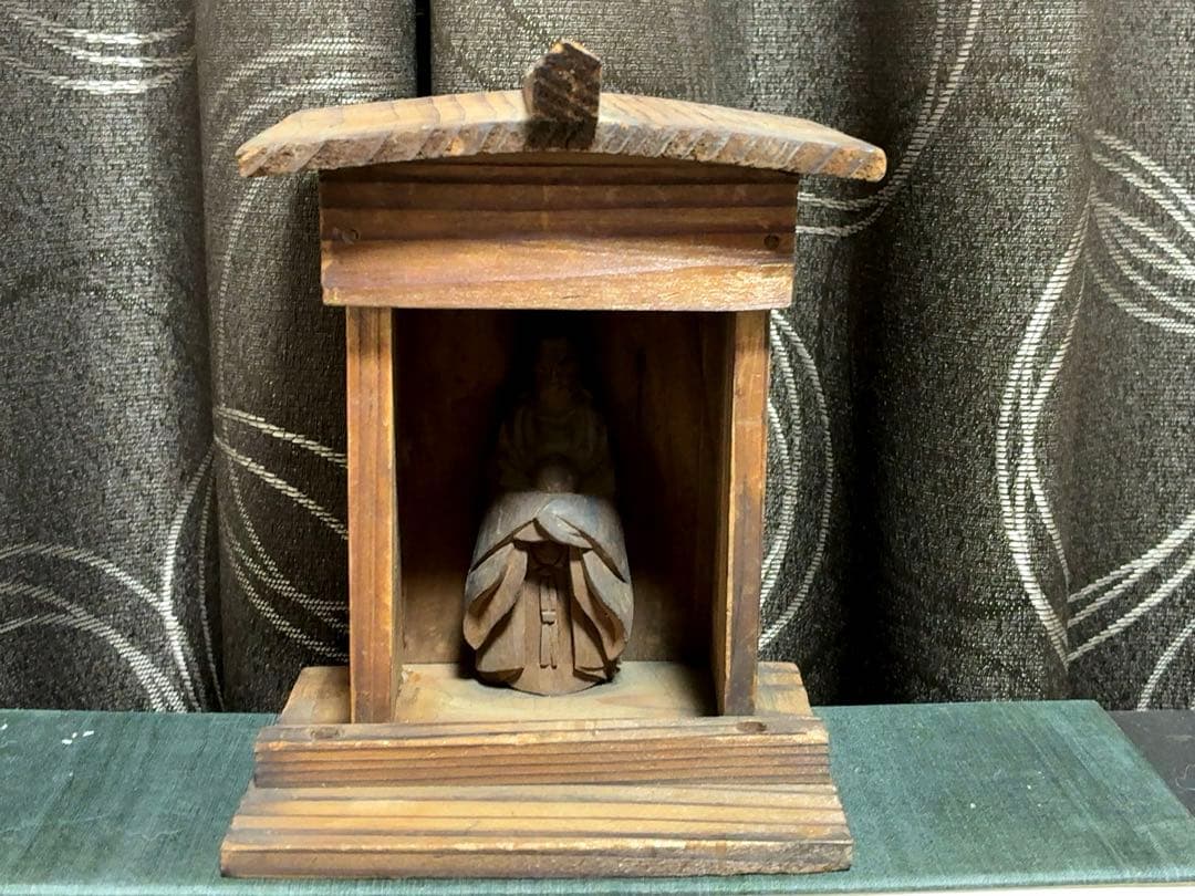 呪物　天照大神　木彫　置物　神棚　仏像　神仏習合　骨董　アンティーク　お守り　像