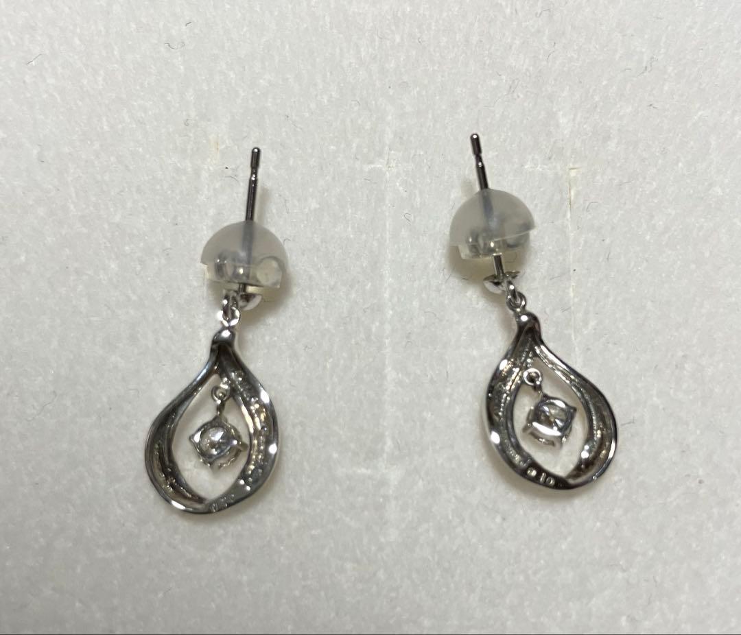 新品☆ジュエリーツツミ　K10WGダイヤモンドピアス