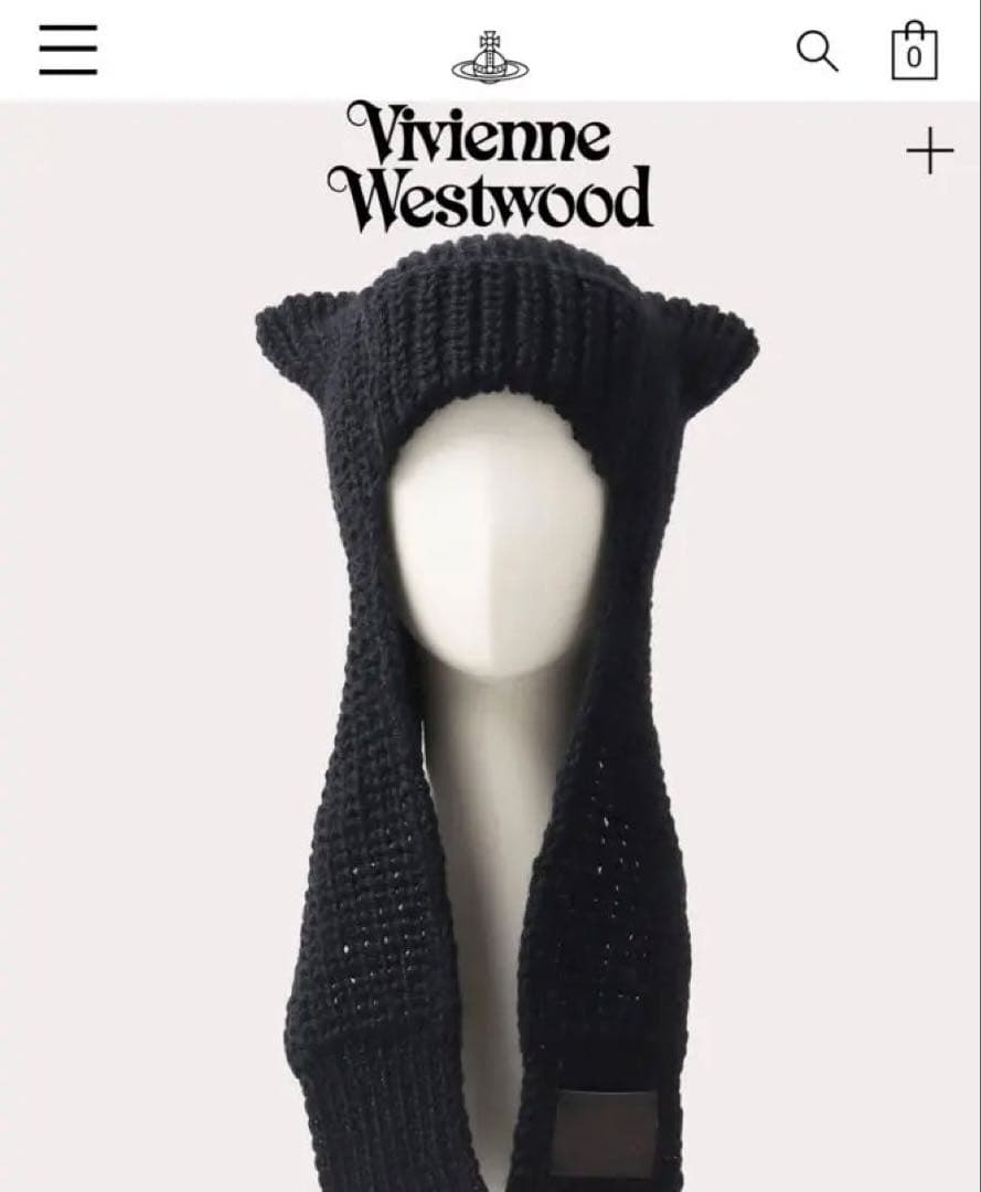 Vivienne Westwood 猫耳ニット帽（黒）値下げ◯