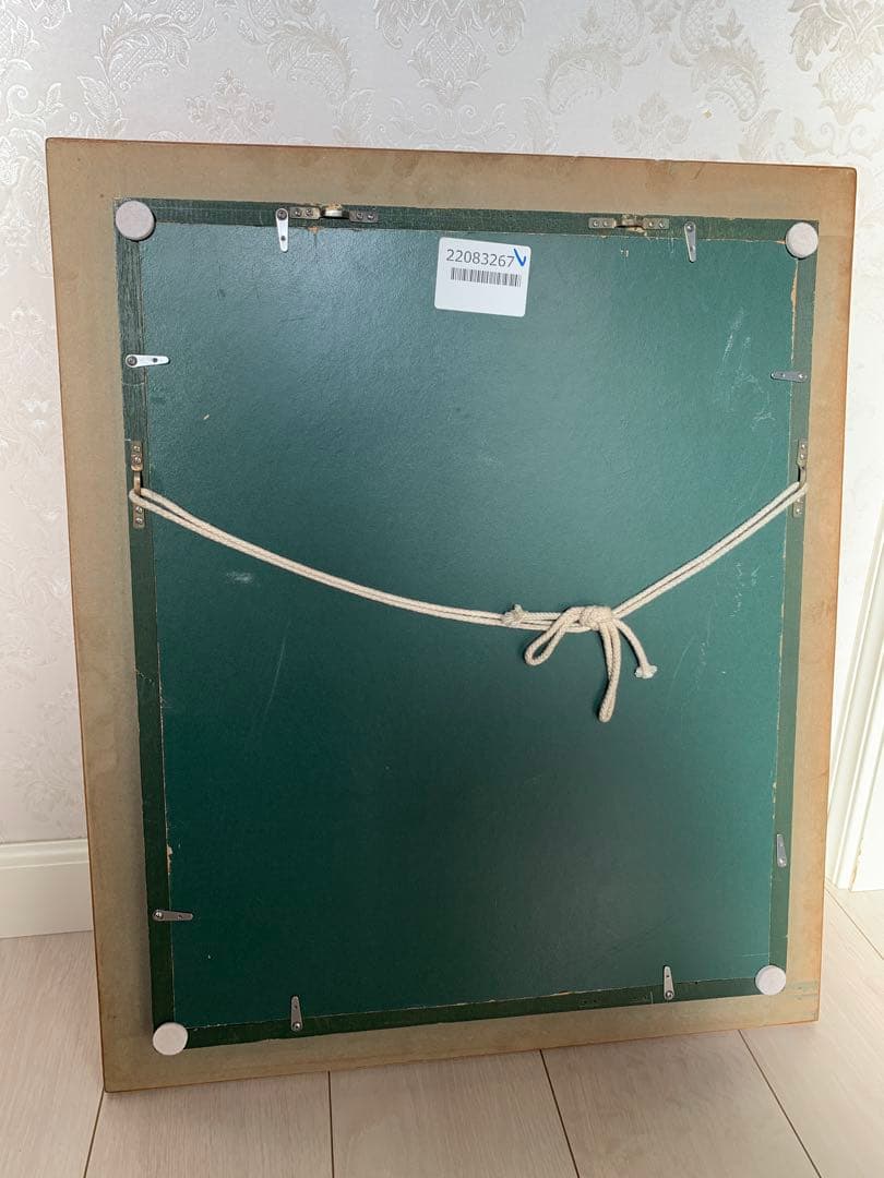 油彩画　花瓶とバラ　肉筆　ゴールド額縁　アンティーク