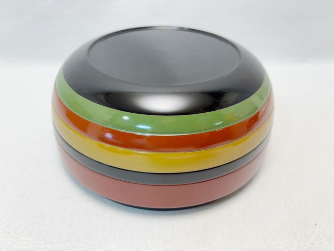 未使用 茶道具 輔聖作 木製 独楽食籠 兼中斎好 花押付 内黒 元箱