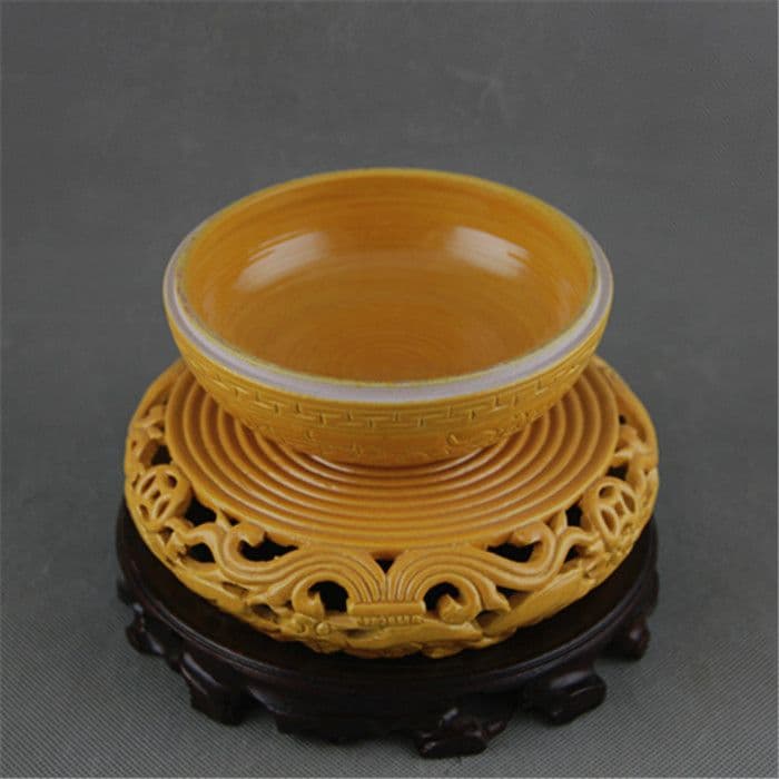 清乾隆黄釉回転式透かし香炉 景徳鎮 陶磁器 装飾品 現代工芸品 美術品 置物