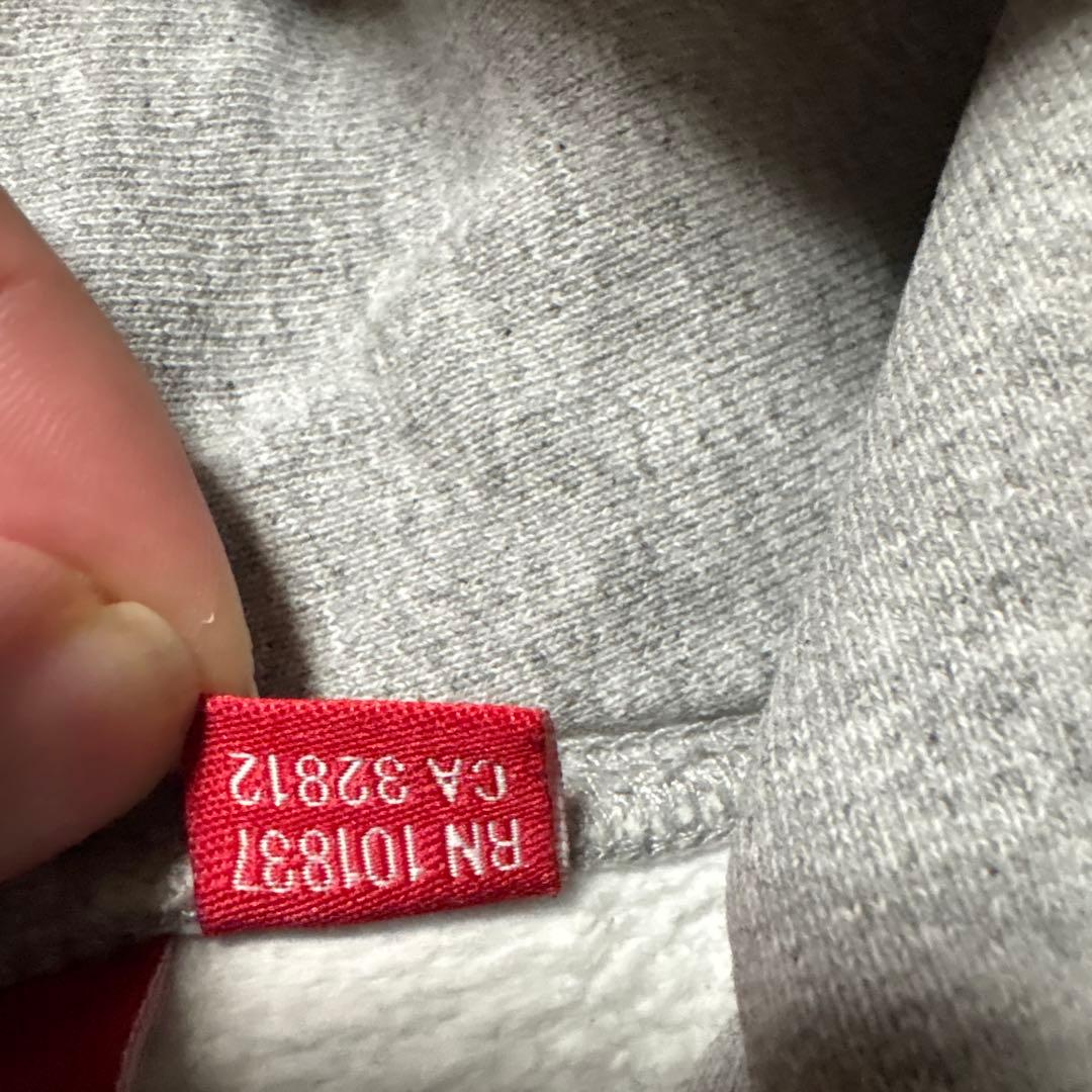 Supreme グレー フーディー パーカー クローム