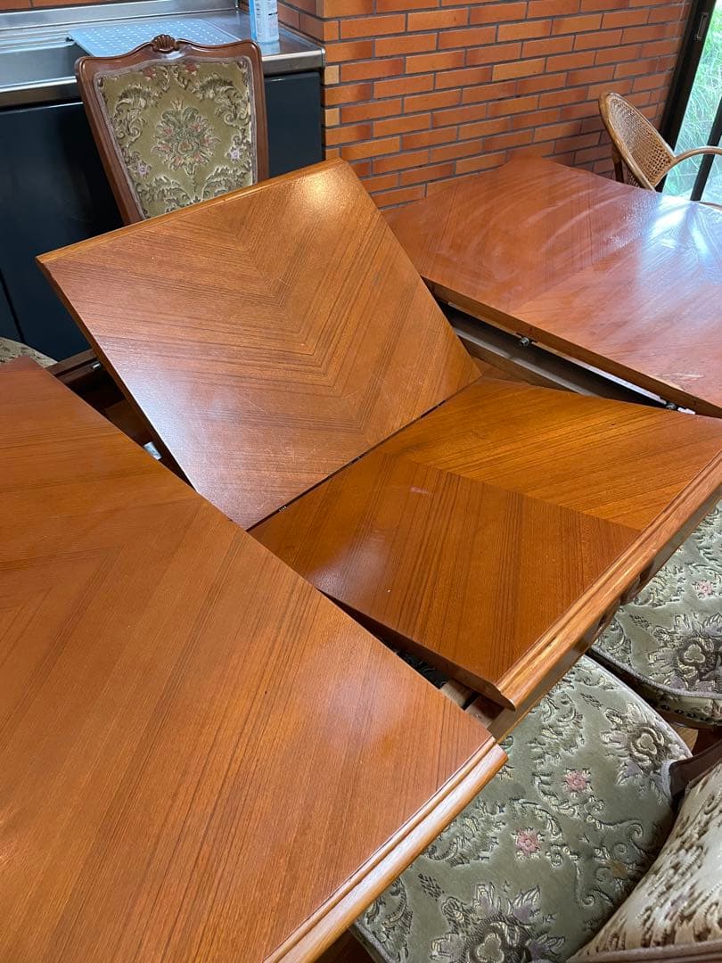 希少！　マルニ家具　アンティーク　伸長式　ダイニングテーブル　エクステンション