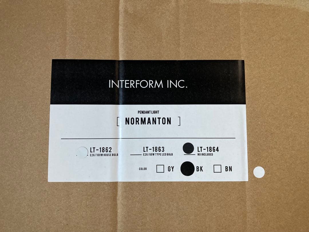 ノルマントン　ペンダントライト LT-1864BK ブラック