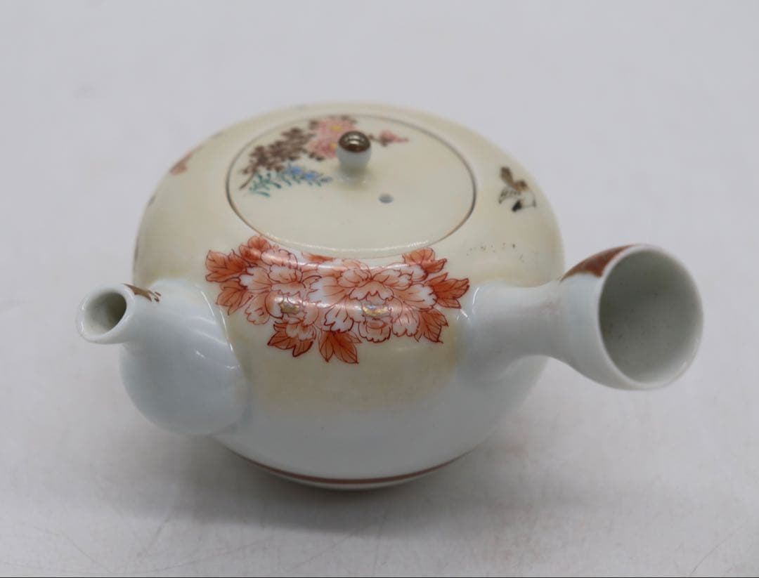 時代　九谷長寿　煎茶器　菊紋　共箱　送料込み251130