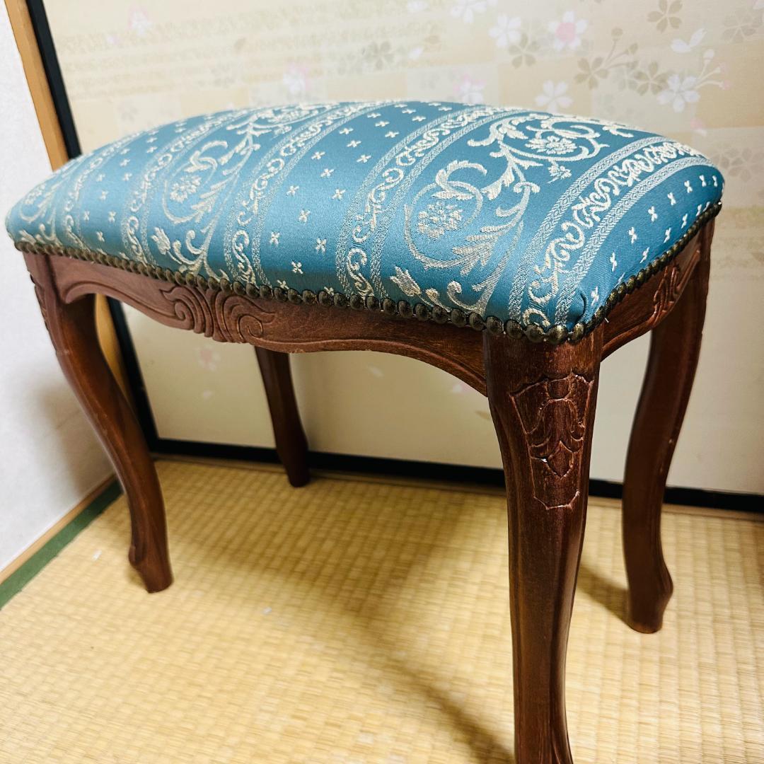 美品✨ イタリア アンティーク スツール オットマン 猫脚 クラシカル