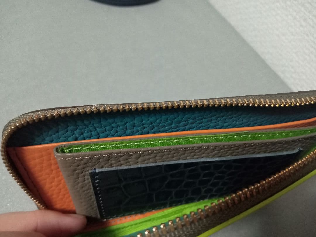 美品【ADMJ earパピヨネ別注】L字お財布ショルダー　ミニウォレット