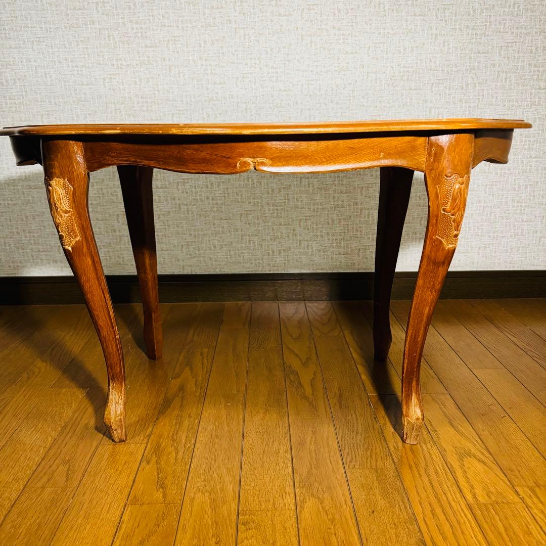 サイドテーブル　コーヒーテーブル　象嵌　イタリアアンティーク　猫脚