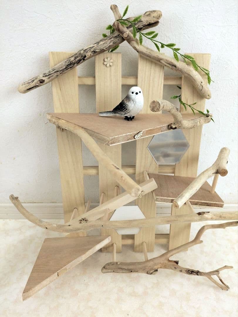 バードアスレチック　流木　壁掛け 止まり木 37バードトイ　バードジム