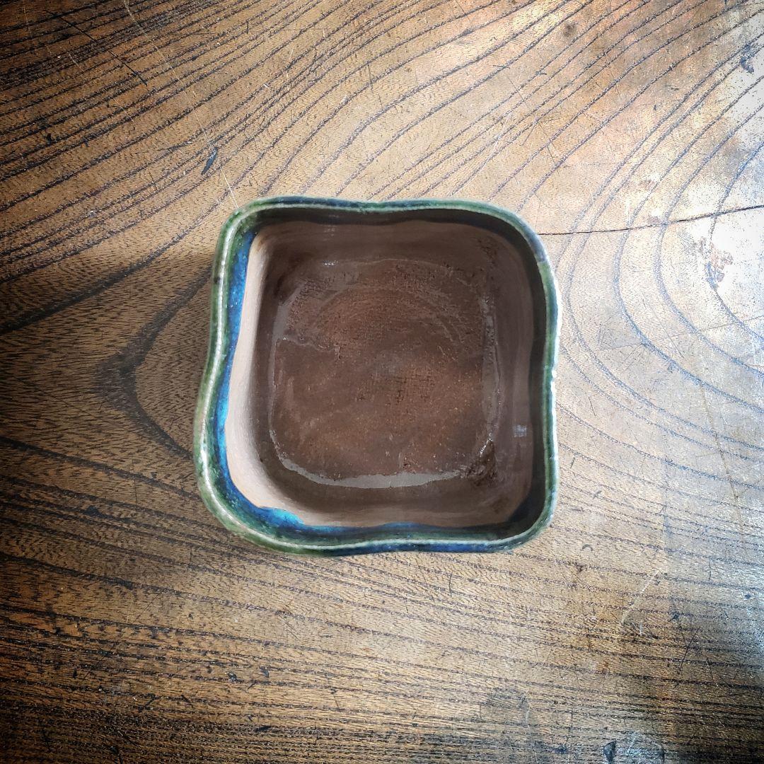 茶道具　鳴海織部　角形　深向付　美濃　オリベ　懐石