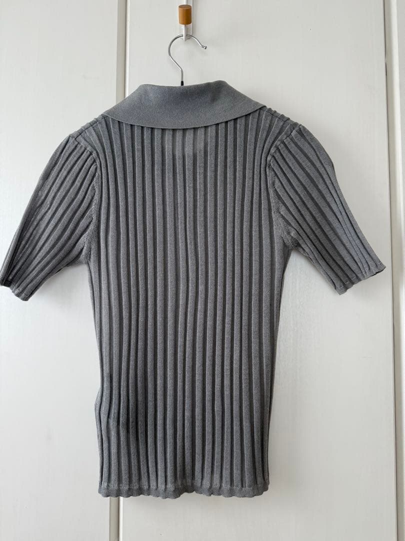 FRAY I.D シルクブレンドシアーリブニットポロ